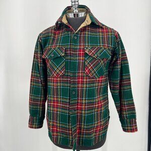 Woolrich Vintage Shirt Jacket Mens Size‎ M Tartan Plaid Wool Western Cowboy Farm